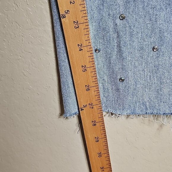 Simple Society AB Rhinestone Studded High Rise Button Fly Straight Denim Jean 31 - Picture 11 of 12